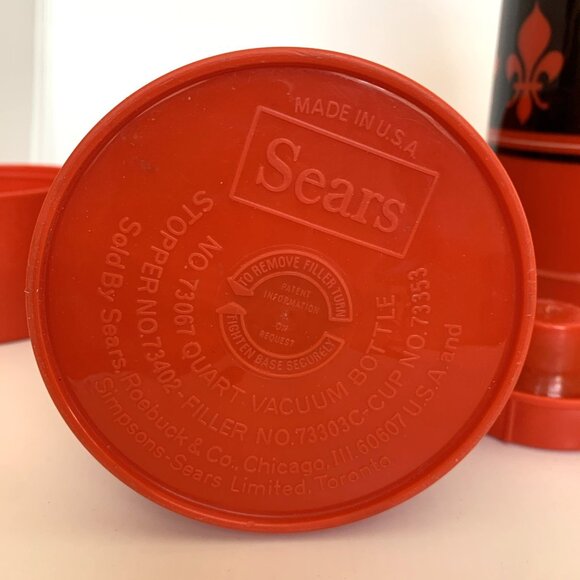 Two Sears Vacuum Bottles 73067 w/JC Higgins Plaid Lunch Picnic Bag Thermos Vtg - Picture 7 of 12